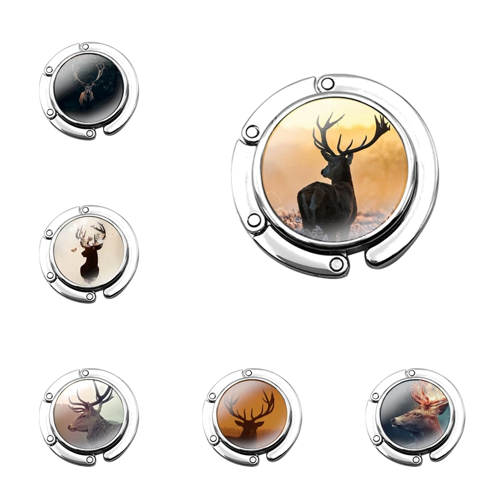 

Складной крючок для кошелька для женщин, настольная Сумочка, складной декоративный крючок для стола, олень, олень