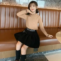 autumn 2022 new style long sleeved trendy korean version of pure color girls kids shirt childrens t shirt girls shirts
