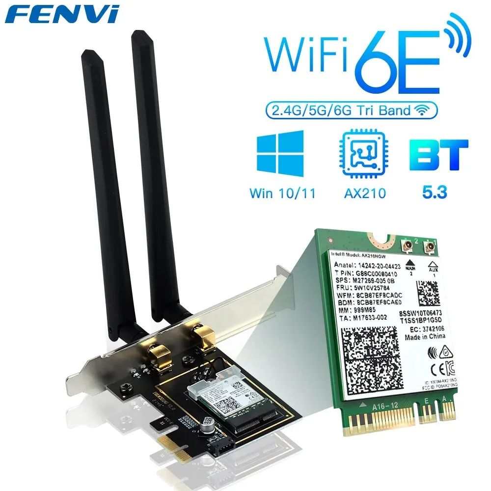 Беспроводной Wi-Fi-адаптер FENVI PCIE, 5374 Мбит/с, 2,4 ГГц