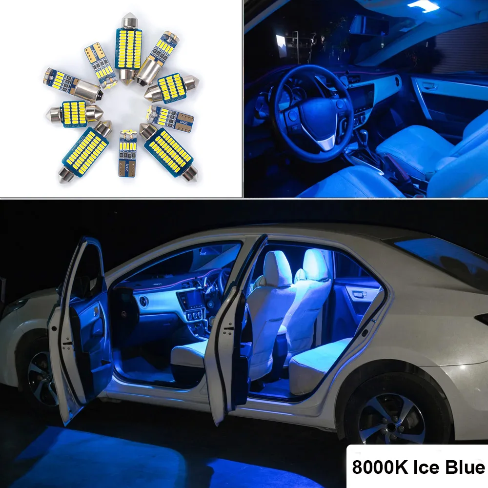 

Комплект Из 12 Светодиодных Ламп Canbus Для Салона Автомобиля Chevrolet Captiva 2006-2015, Белый/голубой, Без Ошибок
