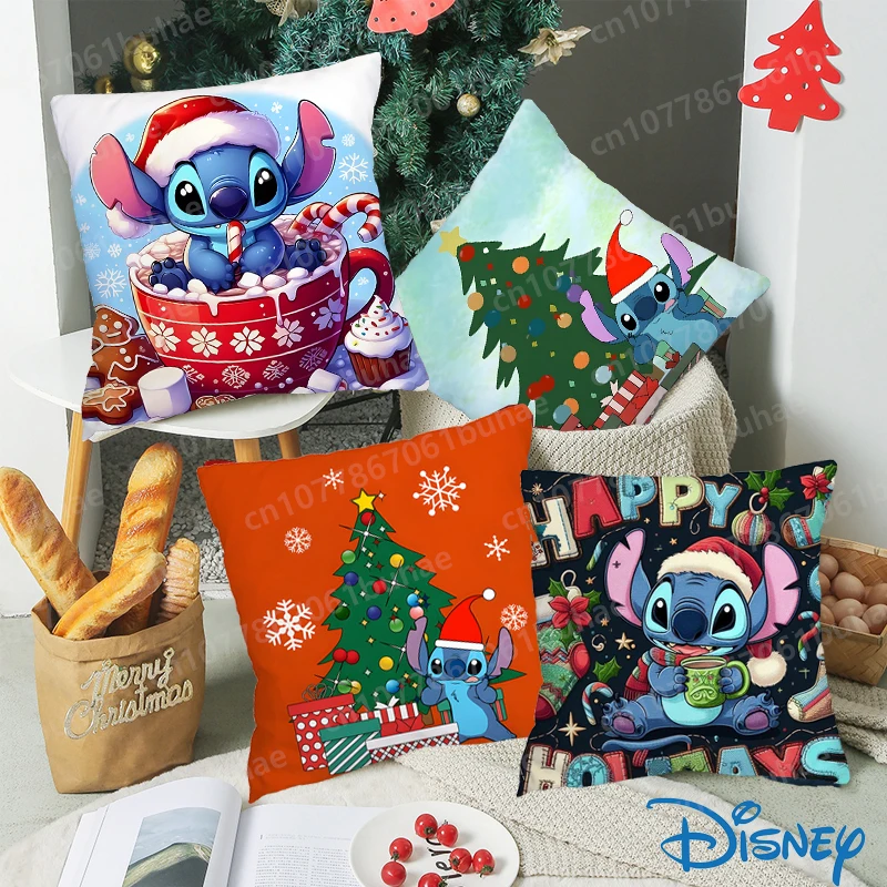 2024 Рождественская новая аниме Disney Stitch мультяшная серия наволочка 45 × см нежная