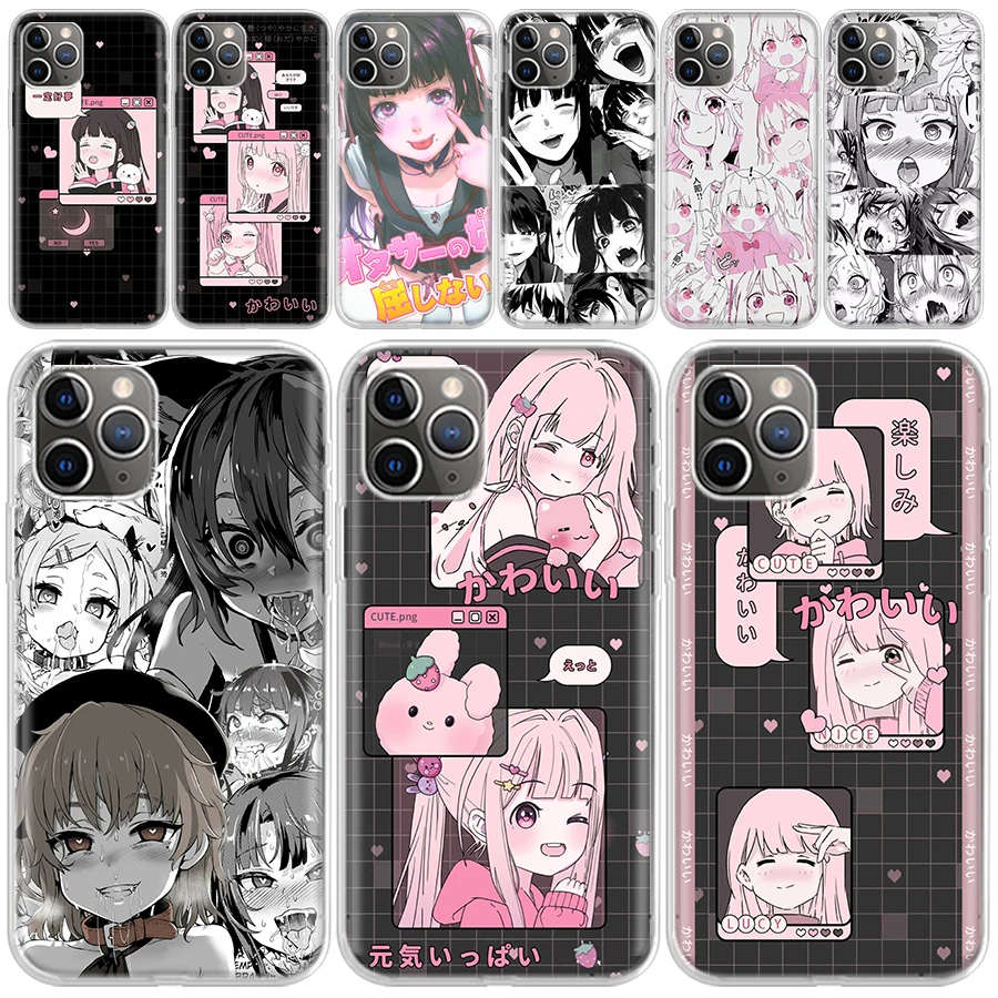 

Cute Kawaii Japan Girls Harajuku Transparent Soft Phone Case for iPhone 14 13 12 11 Pro Max 7 Plus Apple XS XR X SE 8 6 + 6S 5 5