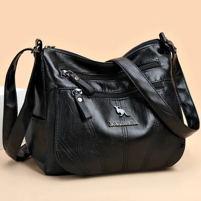 

Women's bag 2022 new fashion single shoulder bag soft leather texture large capacity messenger bag middle-aged women's mother's