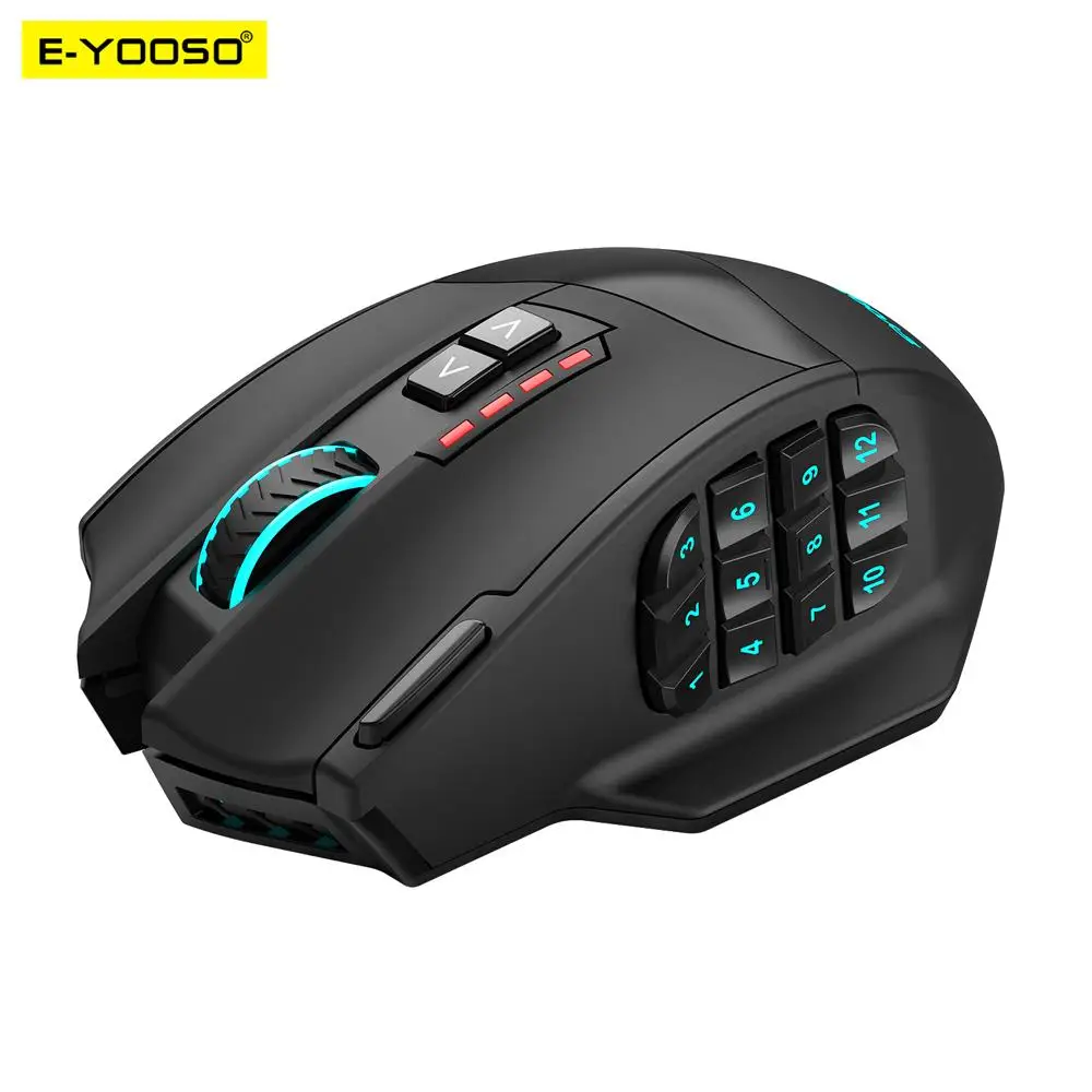Фото E-YOOSO RGB USB 2,4G Беспроводная игровая мышь 16000 точек на дюйм 16 кнопок Программируемая игровая оптическая мышь для компьютера, ПК, ноутбука №1