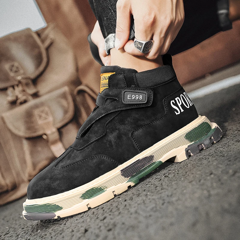 

Нескользящие мужские Ботинки Martin, Рабочая обувь, военные, удобные, вертикальные, мотоциклетные, коллекция Весна и зима