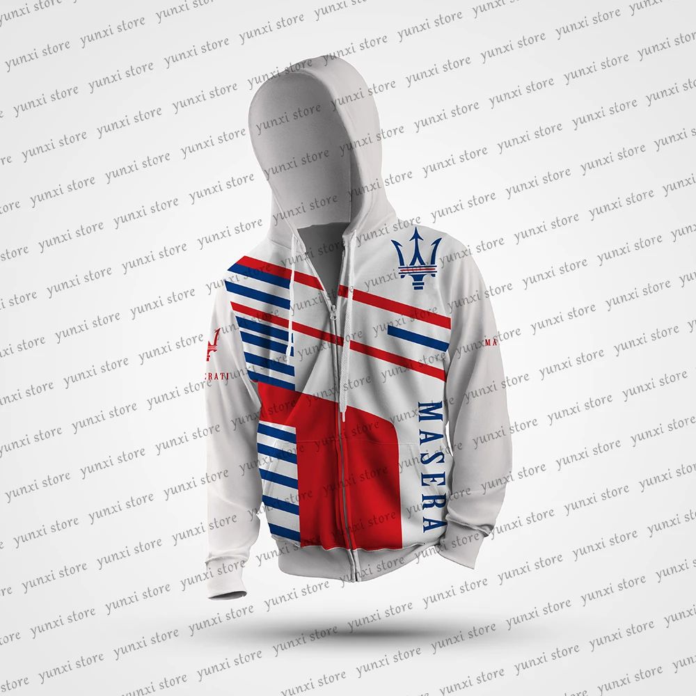 

Maserati Hot Sale Men's and Women's Children's Fashion Zipper Hooded Cardigan 3D Print Racing Street Fashion Sports Casual Hoodi