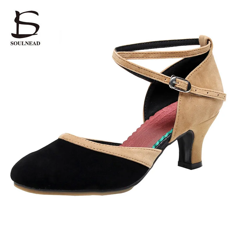 Latin Dance Shoes Women Salsa Closed Toe High Heels 5cm Ballroom Tango Dancing Shoes Woman Girls Sandals Size 33-43 Customized