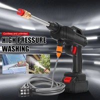 600w cordless pressure washer 22bar portable car cleaner battery operated high pressure washer cleaning spray black water gun