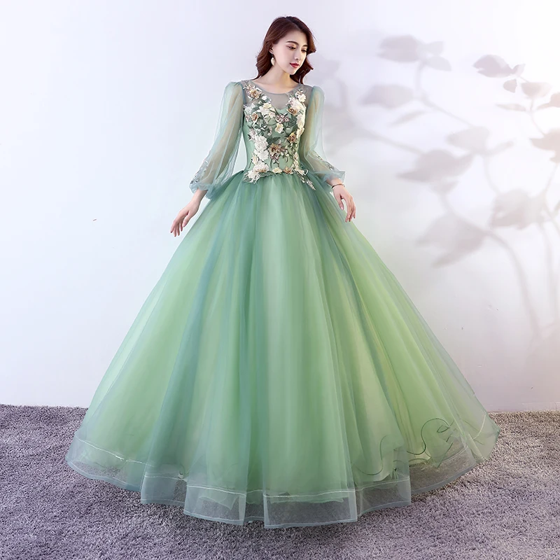 

YUDX 15 Dress Full Floral Tulle Polyester Scoop All Age Quinceanera Dresses Elegant And Pretty Women's Dresses New Arrival