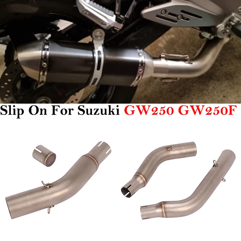 

Slip On For Suzuki GW250 GW250F Motorcycle Exhaust Escape System Modified Single/Double Middle Link Pipe Connect 51MM Muffler