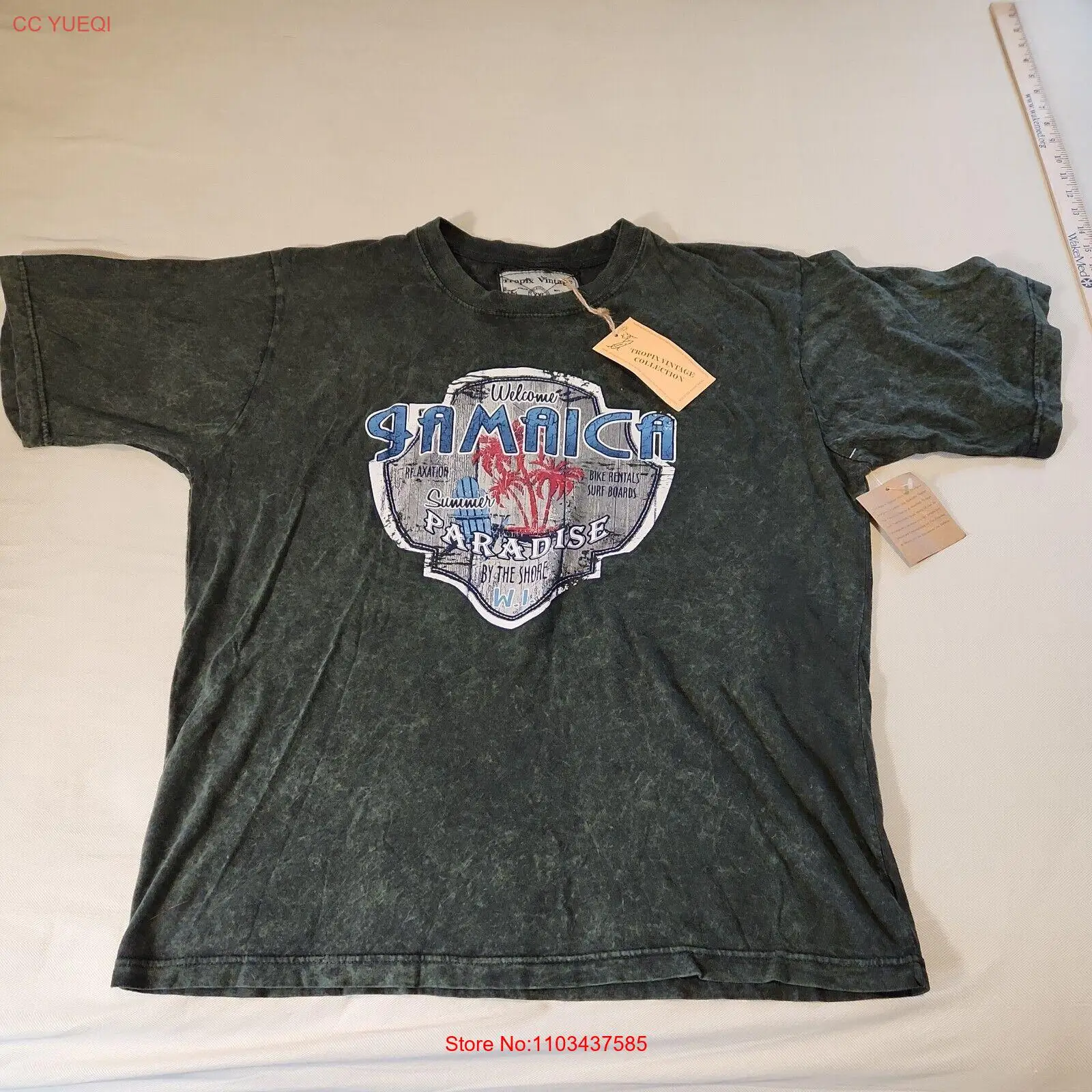 Винтажная зеленая футболка Jamaica Tropix размер XXL NWT