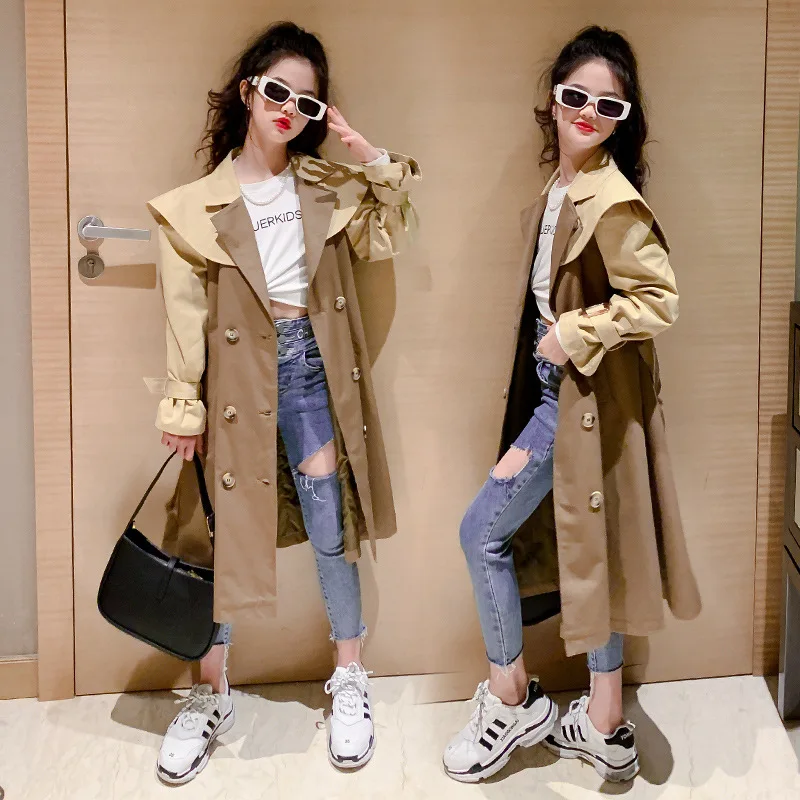 

Ветровка женская демисезонная составного кроя с поясом, на Возраст 4-14 лет