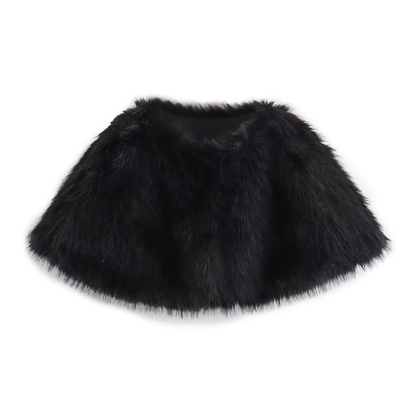 Однотонное черное женское пальто-накидка с шалью утолщенное теплое зимнее