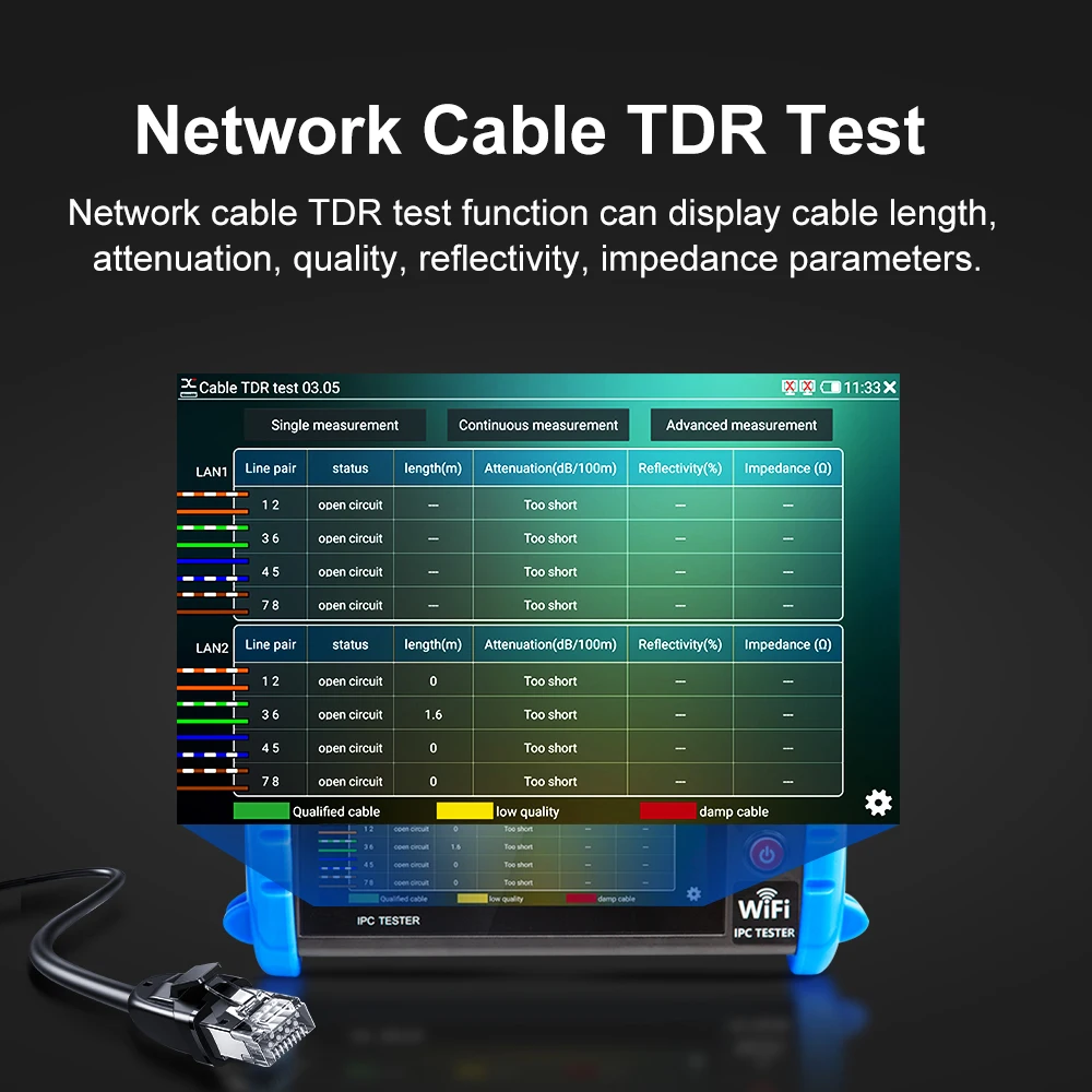 Фото NOYAFA IPC CCTV тестер PTZ IP камеры тестер 8MP AHD CVI TVI SDI HDMI вход и выход камеры мониторинг безопасности сетевой кабельный тестер №5