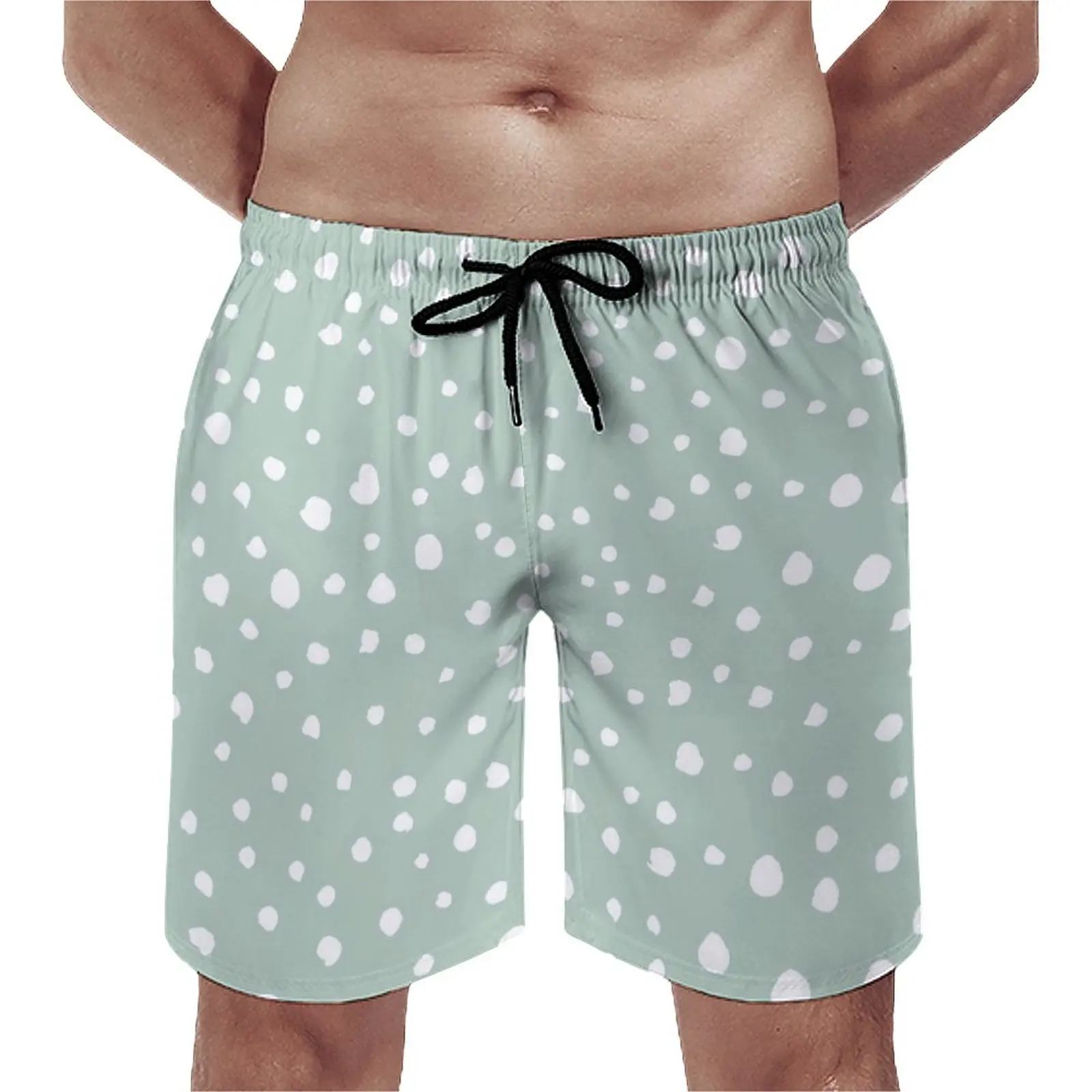 

Summer Board Shorts Dalmatian Spots Running White Dots Print Graphic Beach Short Pants Casual Comfortable Beach Trunks Plus Size