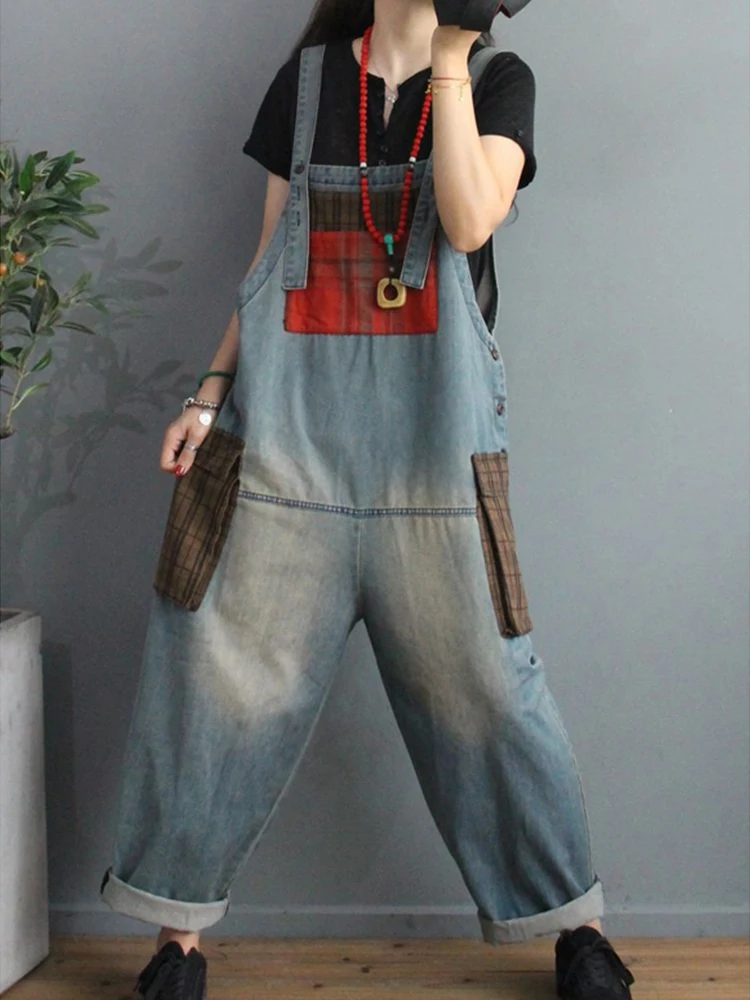 Осенние корейские модные дизайнерские женские клетчатые джинсовые брюки Max LuLu