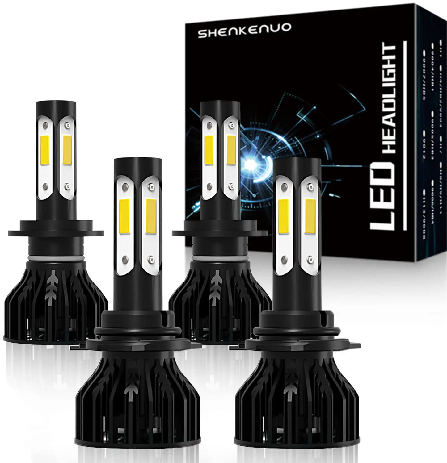 

4pc For Lincoln Town Car 2003-2011 LED Headlight Bulbs 9005+H7 High Beam and Low Beam