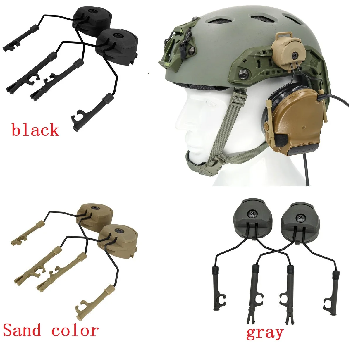 FAST Helmet Headset Accessories Comtac Headset Ops-Core Helmet ARC Rail Adapter for COMTAC I II III IV Tactical Headset