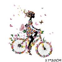 butterfly girl iron on transfers for clothing biker thermoadhesive patches on clothes clorhing stickers flower patch for t shirt