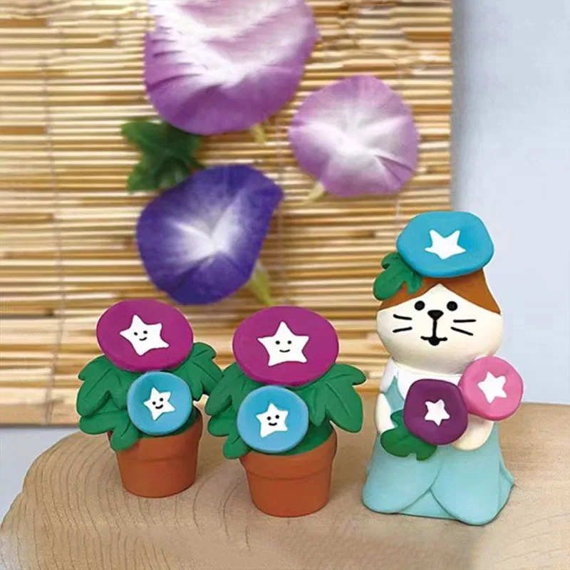 Экшн-фигурки в виде кота на летний день милые украшения арбуза бамбукового леса