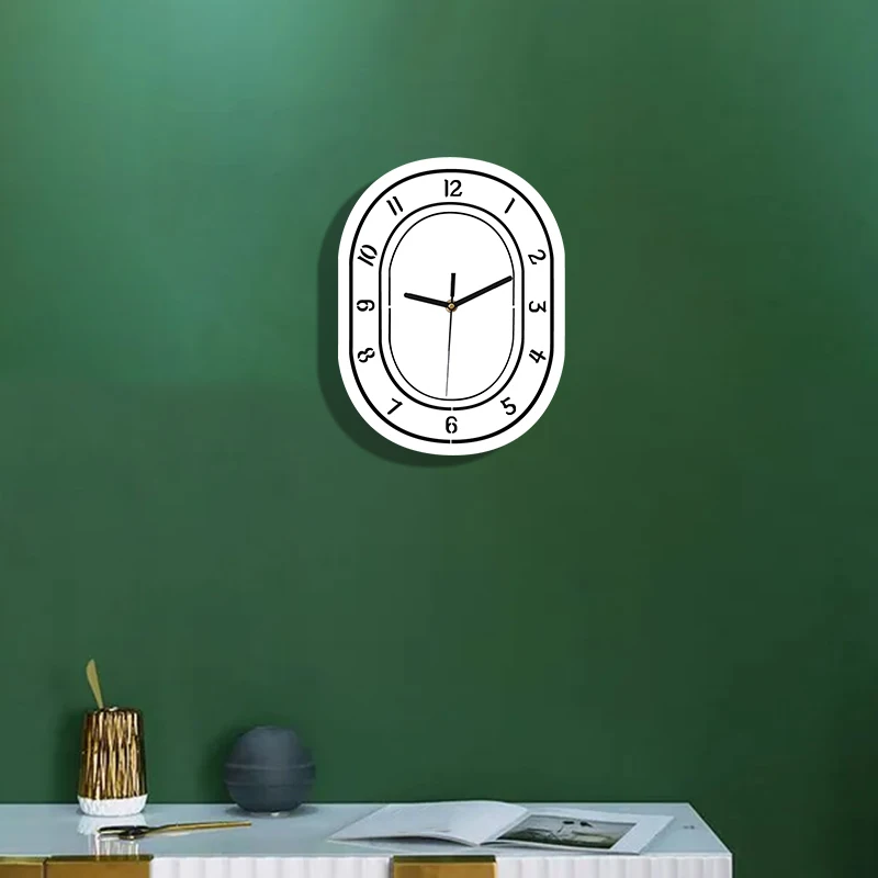 Акриловые овальные настенные часы современные минималистичные украшения