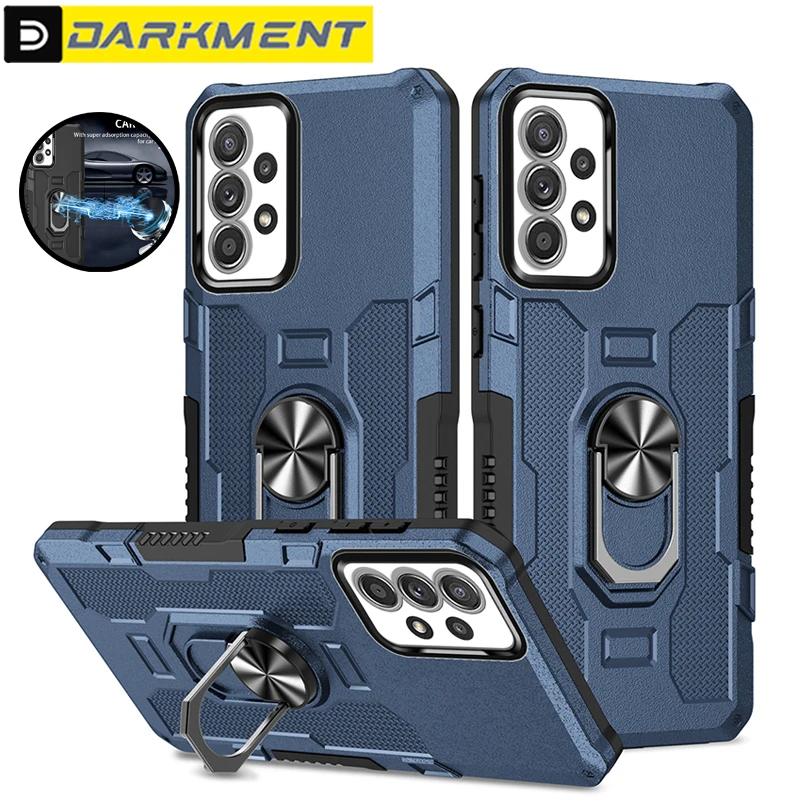 

Shockproof Case For Samsung Galaxy A33 A53 A34 A54 A04 A14 A24 A52 A72 A32 A22 A12 A02 Magnet Car Stand Holder Solid Color Cover