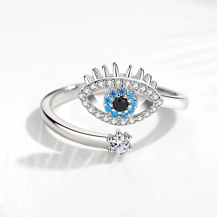 Обручальные кольца KALETINE кольцо Lucky Evil Eye женское из стерлингового серебра 925 пробы