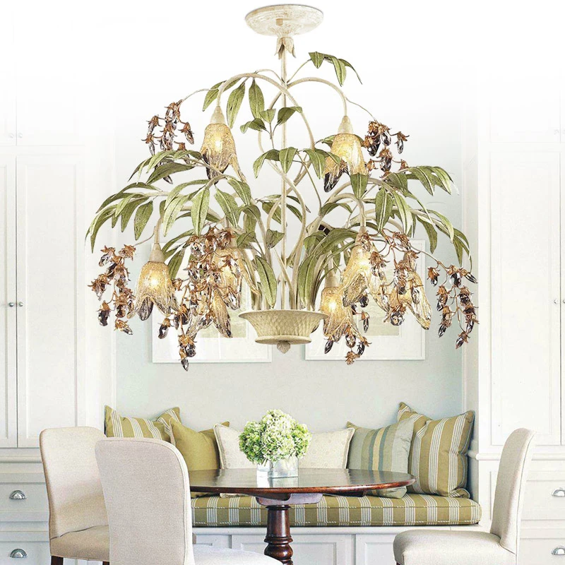 Цветочная ретро люстра в американском стиле