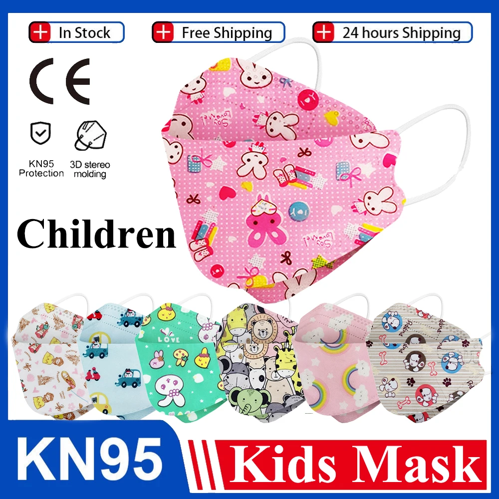 

KN95 disposable kids masks ffp2mask 4 Layer Protective Fish shape fpp2 Approved Mask Breathable Mouth Mask Children FPP2 Masks