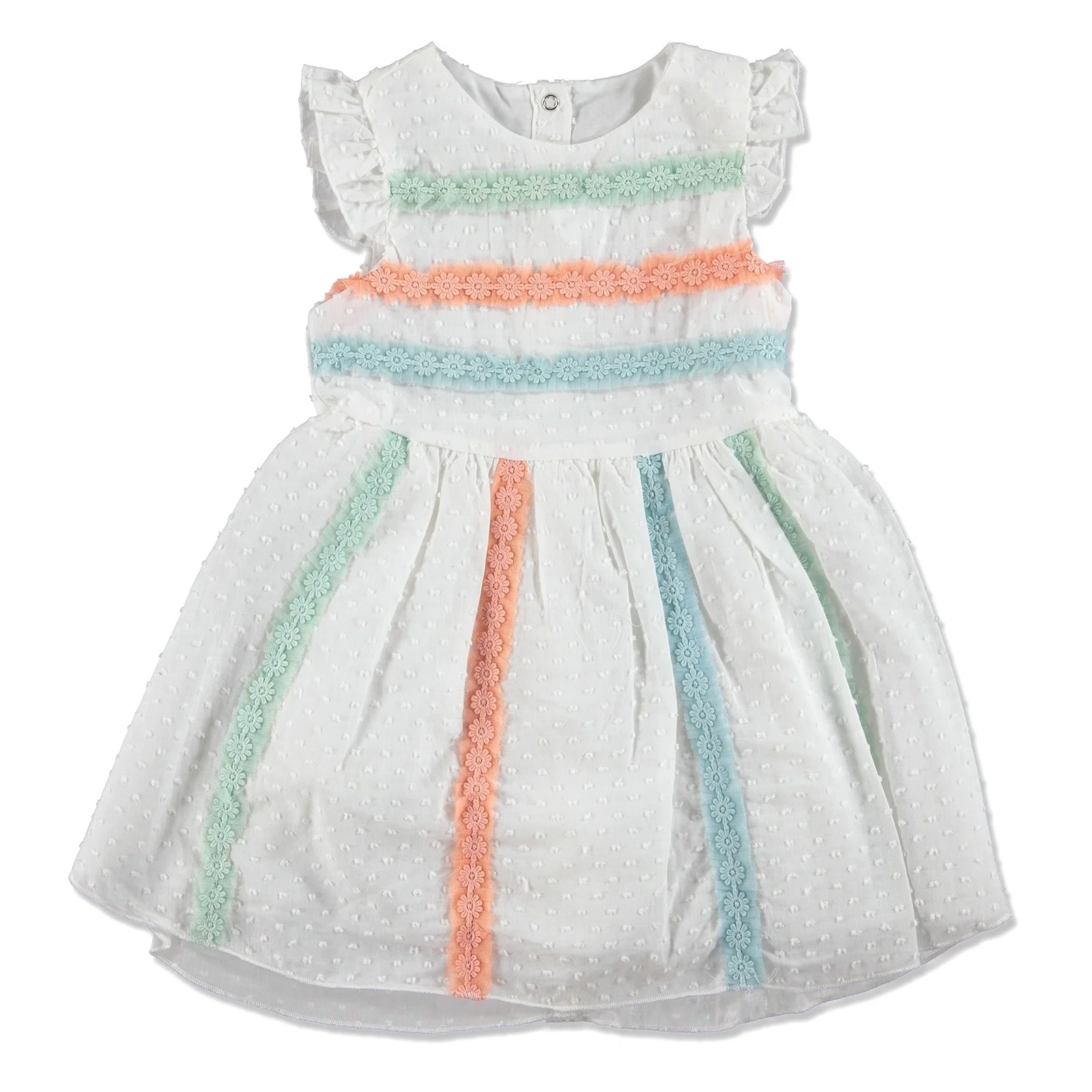 

Летнее платье с коротким рукавом и круглым вырезом