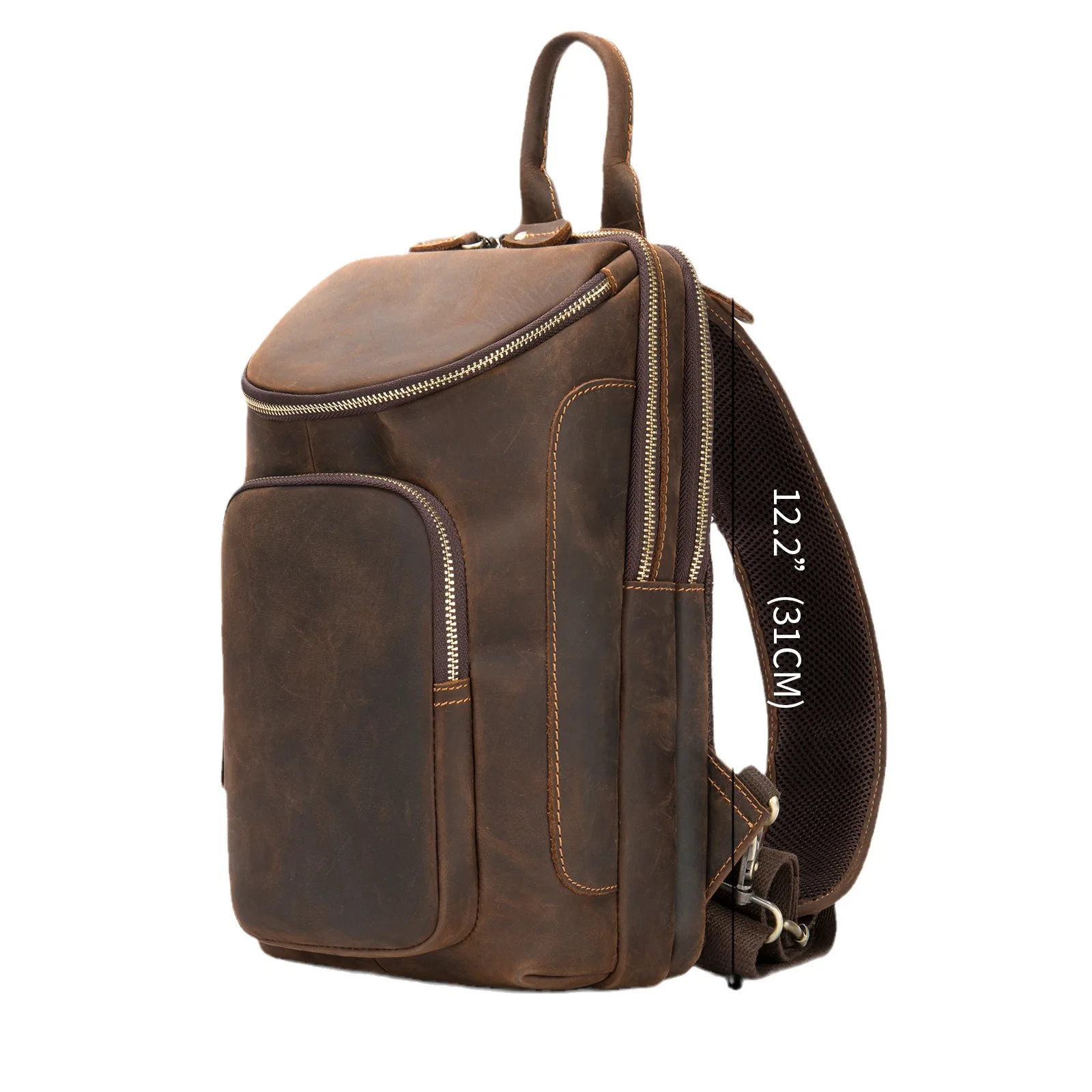 

Деловая сумка через плечо для мужчин, роскошный Повседневный Винтажный Мужской саквояж на плечо из натуральной воловьей кожи, модная дорожная нагрудная сумочка