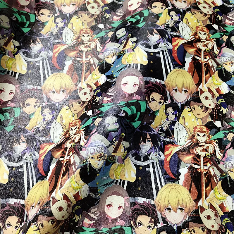 Высококачественная искусственная кожа с рисунком в японском стиле 20*33 см |