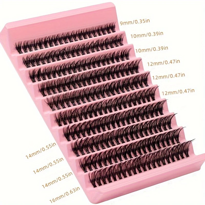 200 шт. индивидуальные кластерные ресницы естественного вида 9-16 мм с завитком D