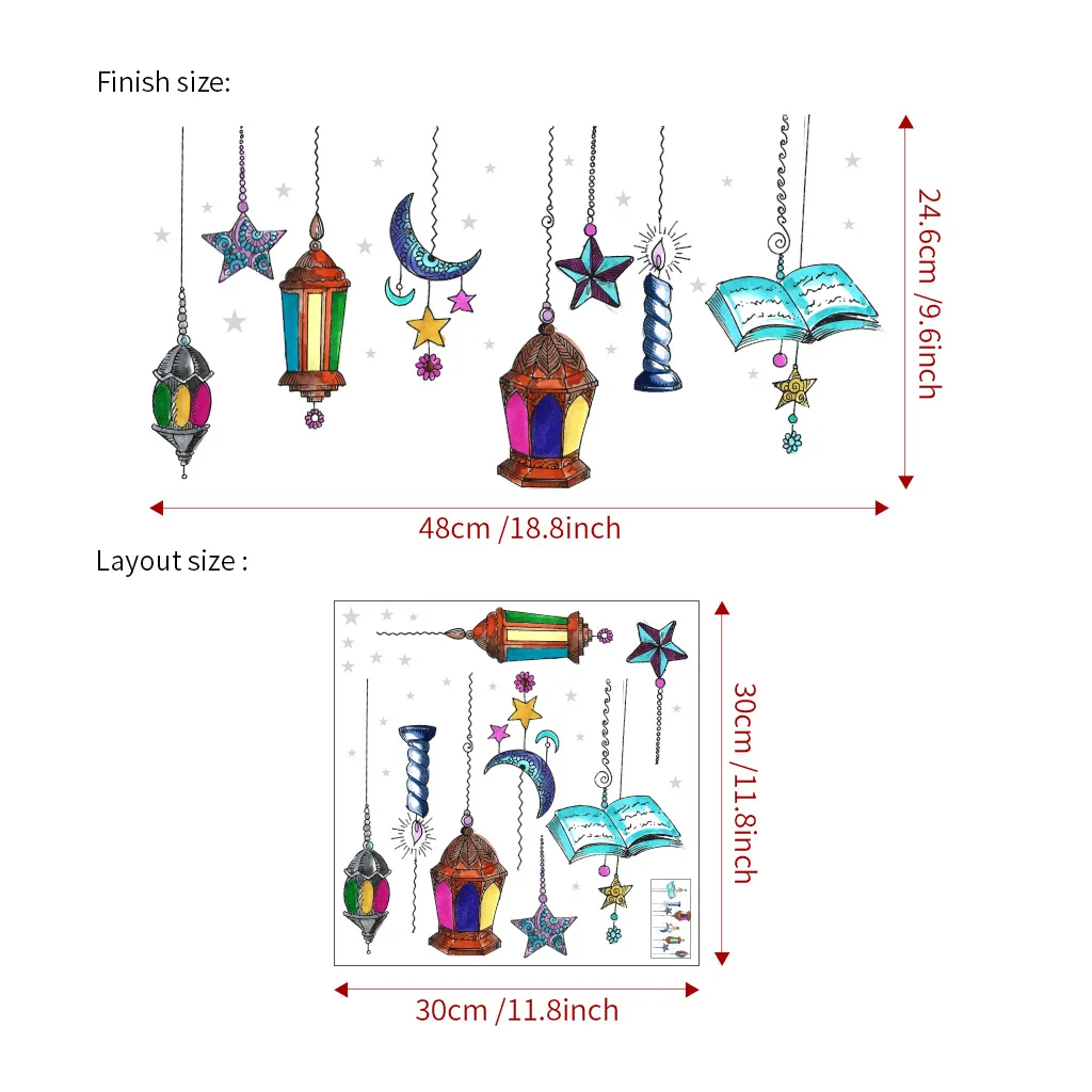 

Ид Мубарак наклейки на окно, стены, украшения для Рамадана для дома, 2025, Рамадан Карим, исламские мусульманские товары для вечеринок, Ид аль-фитр