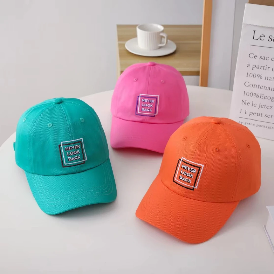 

2022 Spring Summer Baseball Caps Never Lool Back Printed Snapback Hats Luxury Designer Green Orange Black White