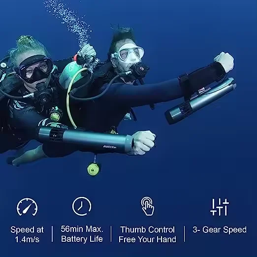 Фото Водонепроницаемый гидроскутер Subnado 500 Вт, IP68, с зарядкой USB-C, из алюминиевого сплава, 56 минут работы, оригинал №2