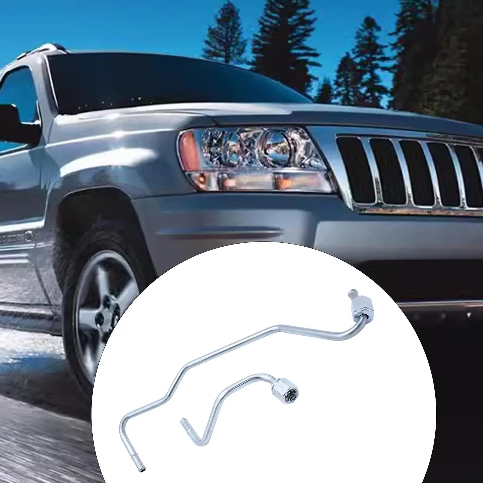 2 Pieces Transmission Cooler Lines on Radiator for Grand Cherokee 4.0L