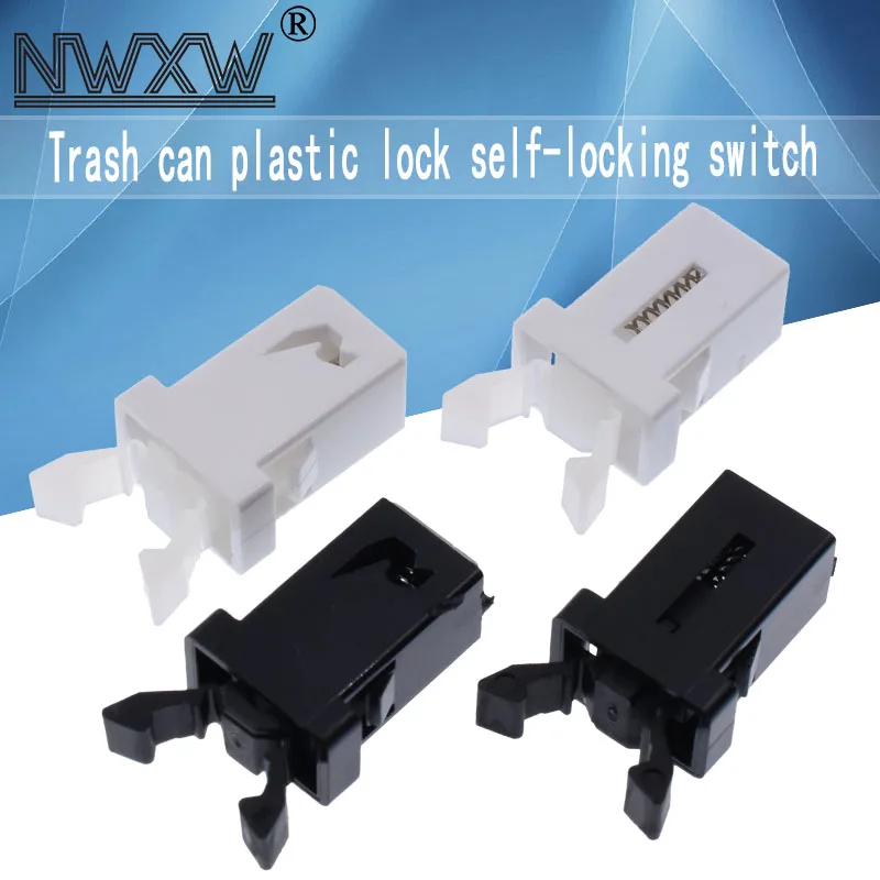 

5 шт., мусорный бак, пластиковый замок, самоблокирующийся переключатель, сменная защелка, совместимая сенсорная крышка, защелка для мусора, ремонтный зажим
