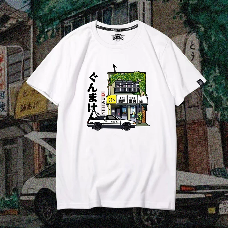 

Fujiwara tofu shop short-sleeved men's t-shirt joint half-sleeve initial D cotton half-sleeve t-shirt clothes