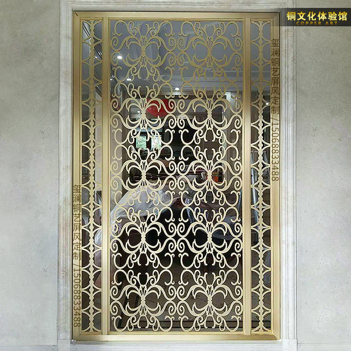 

Decorative New Chinese Entry Screen Partition Hollow Grille Living Room Small Apartment Light Luxury Porch Shielding Barrier