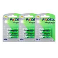 12pc pkcell 1 2v aaa 1000mah ni mh battery low self discharge batteries aaa rechargeable batteries up to1200cicle times