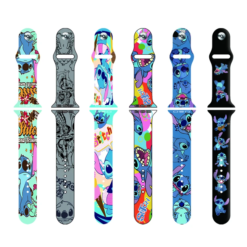2022 New Disney Stitch Strap silicone For Apple Watch Band 41mm 45mm 44mm 42mm 40mm 38mm Bracelet For iWatch SE 7 6 5 4 3 2 1