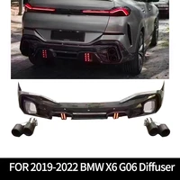for bmw x6 g06 2020 2022 rear bumper diffuser lip front spoiler body kit for carbon bonnet