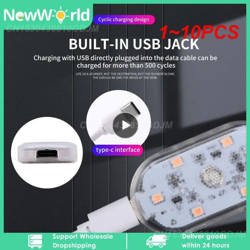 

1~10PCS LED Lamp Wireless Car Interior Light Touch Sensor Ceiling Book Lights Magnetic Car Night Lights Eye Protection Reading