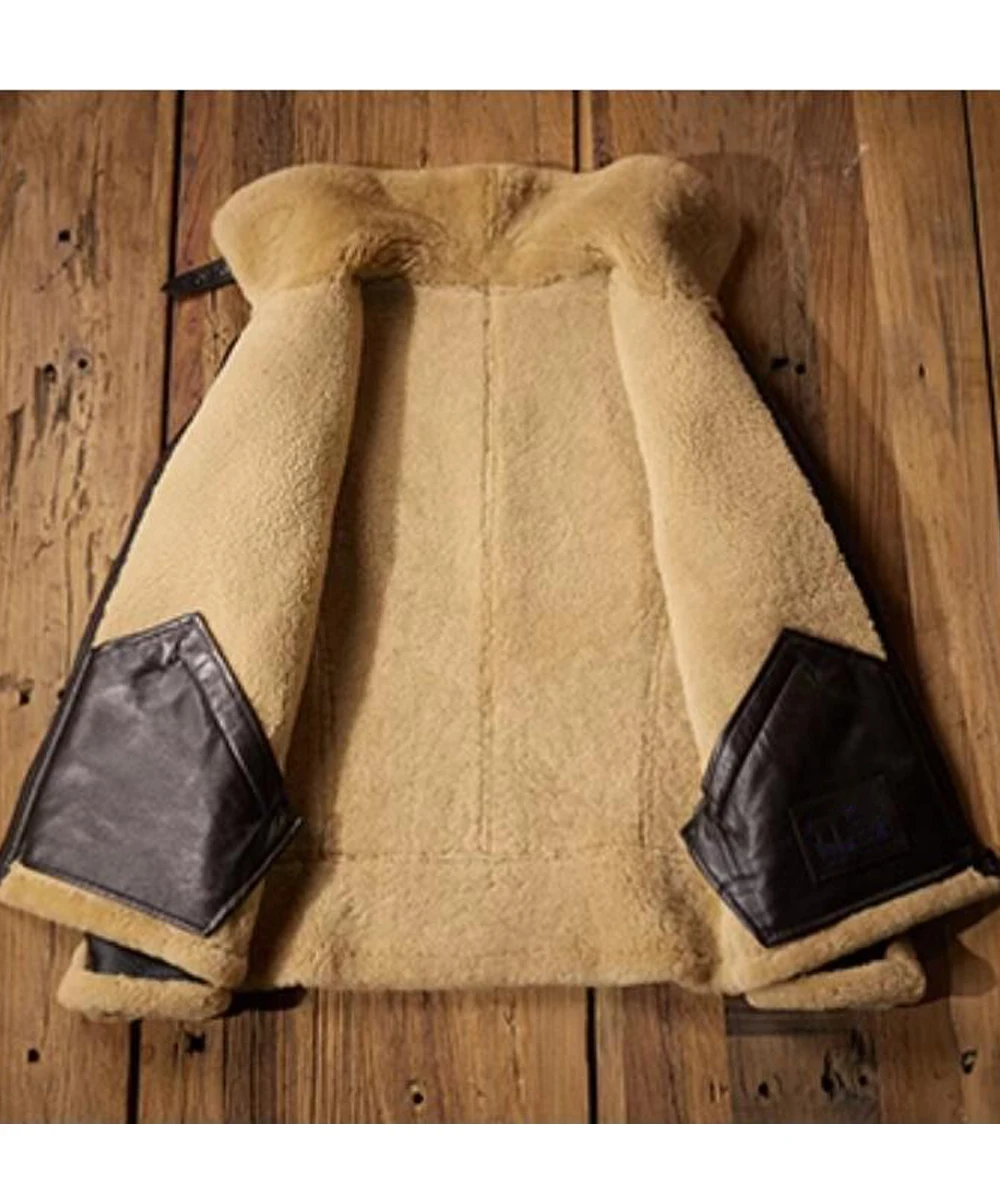 Мужская дубленка Denny &amp Dora летная куртка-бомбер ВВС B6 повседневная зимняя кожаная