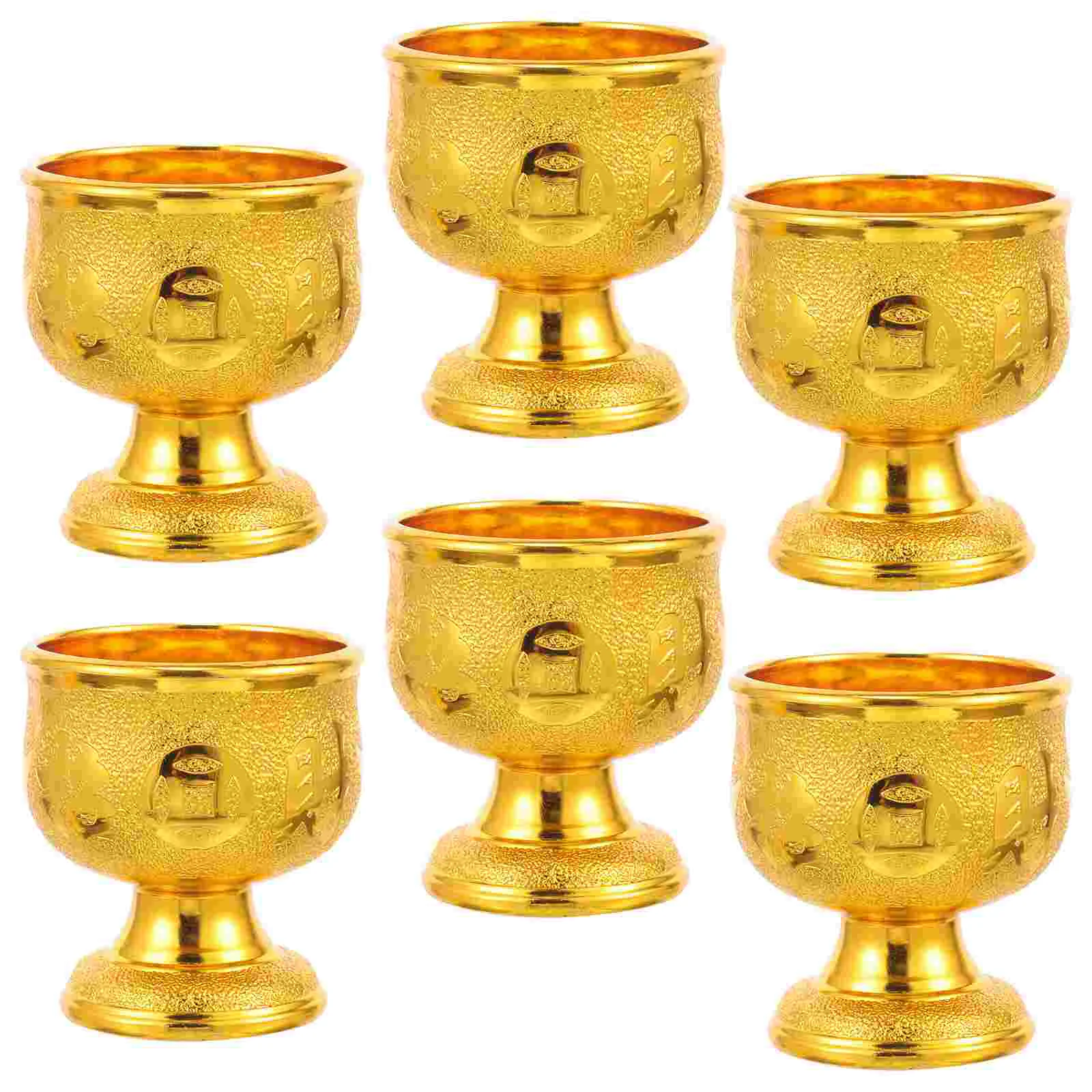 

6 Pcs Bathroom Decorations Smudging Bowl Round Temple Water Holder Cup Pp Plastic Offering Container Meditation