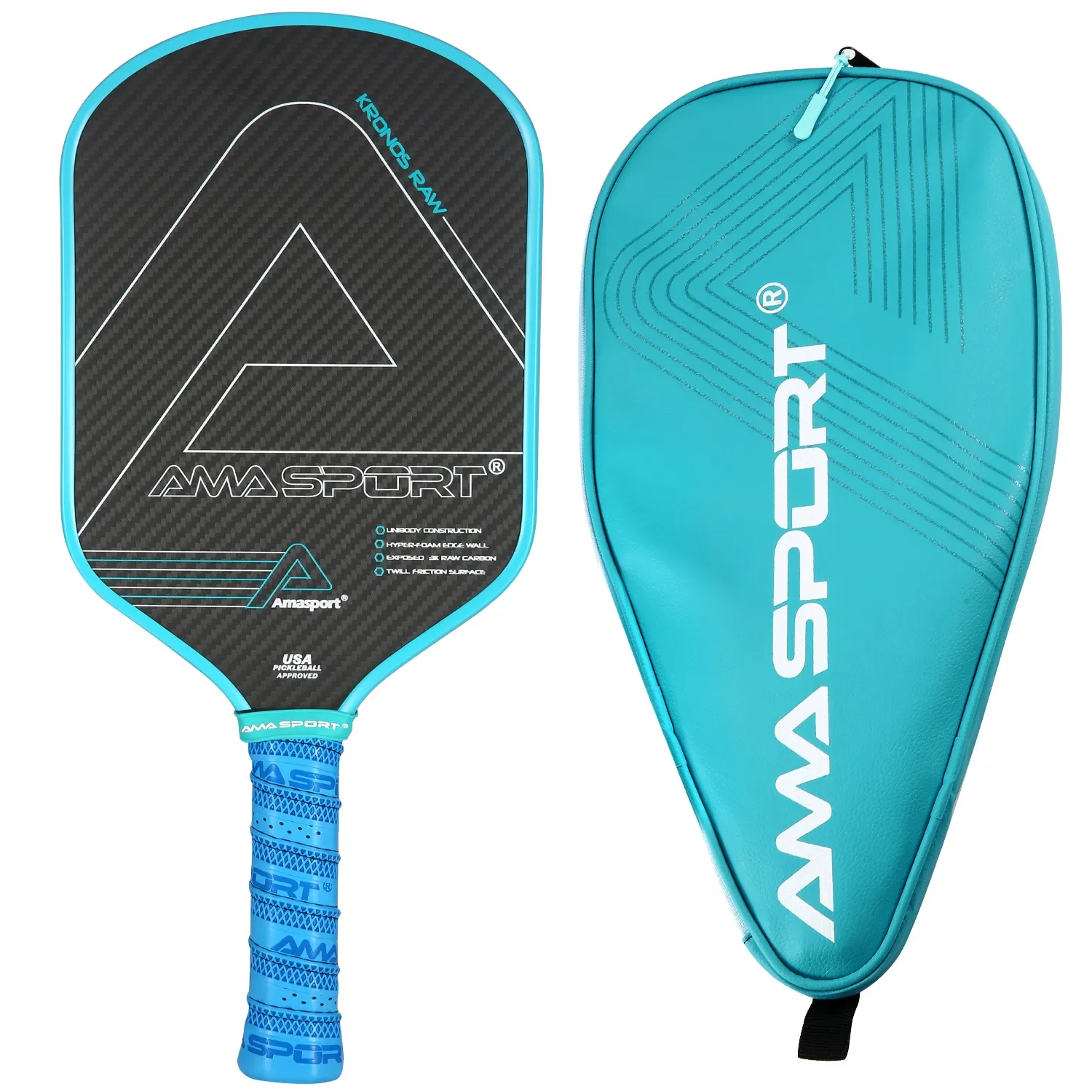 

Pickleball Paddle USAPA Approved with Cover Bag 3K Carbon Friction Textured Surface with Superior Grit 16mm Pickleball Racket