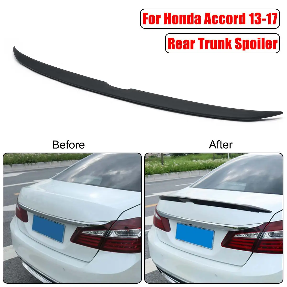 

ABS Plastic Car Spoiler Rear Boot Trunk Spoiler Wing Lip For Honda For Accord 4DR Sedan OE Style 2013 2014 2015 2016 2017