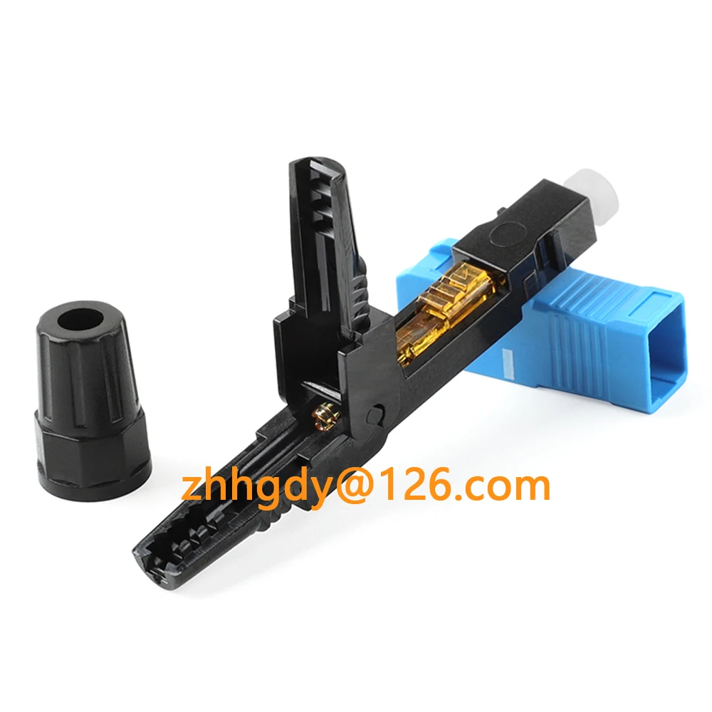 100PCS Embedded SC UPC Fiber Optic Fast Connector FTTH Tool Cold Connection Optical Adapter SM MM Fiber Optic Cold Splice Tool