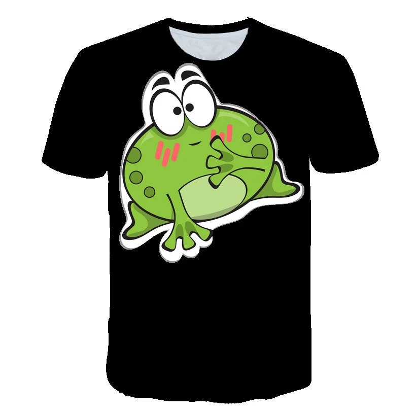 

Футболка мужская с 3D-принтом лягушки, круглым вырезом и принтом